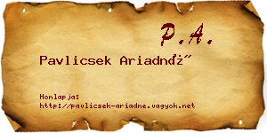 Pavlicsek Ariadné névjegykártya